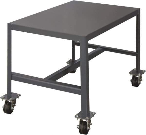 Durham - Mobile Work Bench - Steel, Gray, 36" Long x 24" Deep x 30" High - Exact Industrial Supply