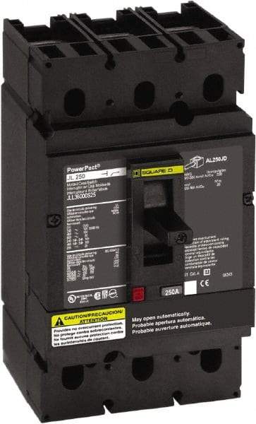 Square D - 600 Volt, 250 Amp, Automatic Molded Case Switch - 2 Pole, 18 at 600 VAC, 35 at 480 VAC, 65 at 240 VAC kA Interrupting Rating, Line/Load Lug Connection - Exact Industrial Supply