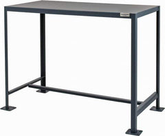 Durham - 48 Wide x 24" Deep x 36" High, Steel Machine Work Table - Flat Top, Rounded Edge, Fixed Legs, Gray - Exact Industrial Supply