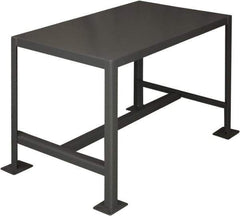 Durham - 36 Wide x 24" Deep x 30" High, Steel Machine Work Table - Flat Top, Rounded Edge, Fixed Legs, Gray - Exact Industrial Supply