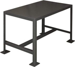 Durham - 36 Wide x 24" Deep x 36" High, Steel Machine Work Table - Flat Top, Rounded Edge, Fixed Legs, Gray - Exact Industrial Supply