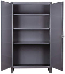 Durham - 3 Shelf Locking Storage Cabinet - Steel, 36" Wide x 24" Deep x 66" High, Gray - Exact Industrial Supply