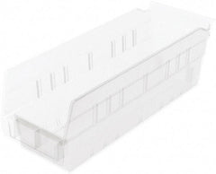 Akro-Mils - 11-5/8" Deep, Clear Hopper Shelf Bin - 4" High x 4-1/8" Wide x 11-5/8" Long - Exact Industrial Supply