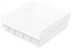 Akro-Mils - 11-5/8" Deep, Clear Hopper Shelf Bin - 4" High x 11-1/8" Wide x 11-5/8" Long - Exact Industrial Supply