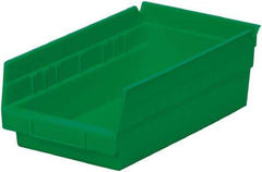 Akro-Mils - 11-5/8" Deep, Green Hopper Shelf Bin - 4" High x 6-5/8" Wide x 11-5/8" Long - Exact Industrial Supply