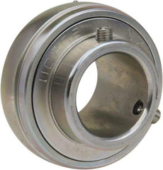 Value Collection - 5/8" ID x 1.575" OD, 2,877 Lb Dynamic Capacity, Ball Bearing Insert Insert Bearing - Zinc Chromate Plated Steel Insert, 0.512" Race Width, 1,495 Lb Static Capacity - Exact Industrial Supply