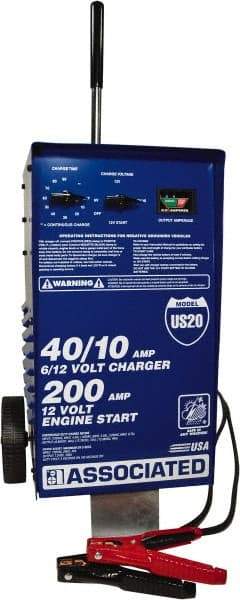 Associated Equipment - 6/12 Volt Automatic Charger - 40 Amps/10 Amps, 200 Starter Amps - Exact Industrial Supply