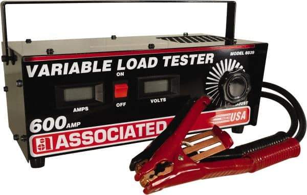Associated Equipment - 6 to 24 Volt Heavy-Duty Battery Load Tester - 0 to 1,200 CCA Range, 5-1/2' Cable - Exact Industrial Supply