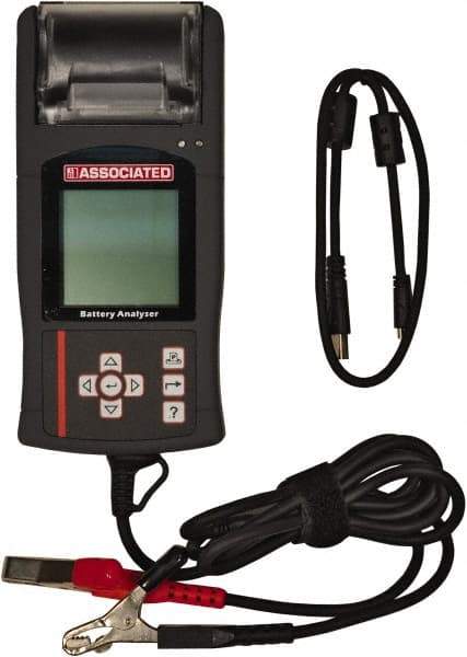 Associated Equipment - 12 Volt Battery Tester with Case & Manual - 100 to 1,700 CCA Range, 5' Cable - Exact Industrial Supply