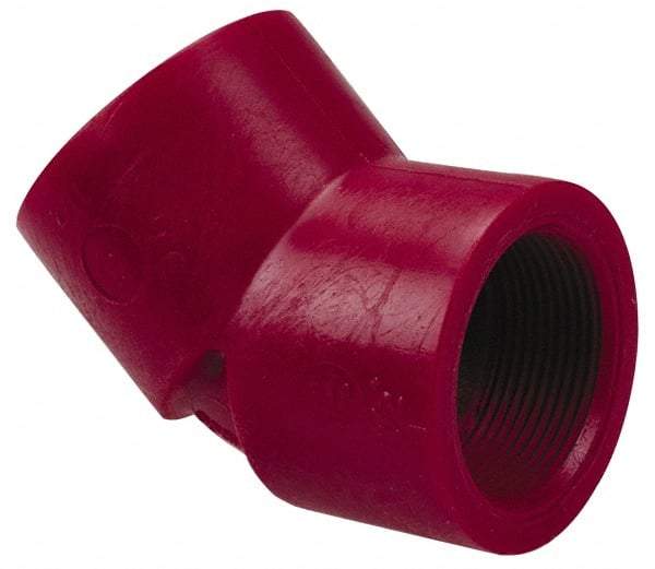 NIBCO - 1-1/2" PVDF Plastic Pipe 45° Elbow - Schedule 80, FIPT x FIPT End Connections - Exact Industrial Supply