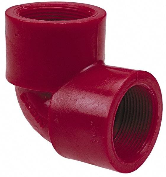 NIBCO - 1" PVDF Plastic Pipe 90° Elbow - Schedule 80, FIPT x FIPT End Connections - Exact Industrial Supply