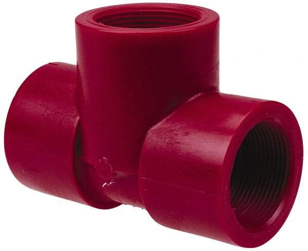 NIBCO - 1" PVDF Plastic Pipe Tee - Schedule 80, FIPT x FIPT x FIPT End Connections - Exact Industrial Supply