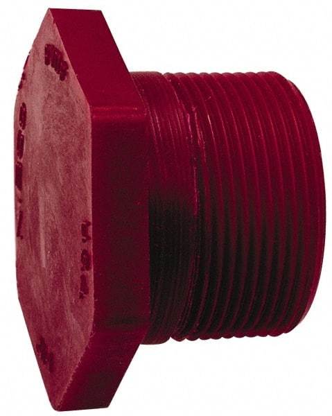 NIBCO - 1-1/2" PVDF Plastic Pipe Threaded Plug - Schedule 80, MIPT x MIPT End Connections - Exact Industrial Supply