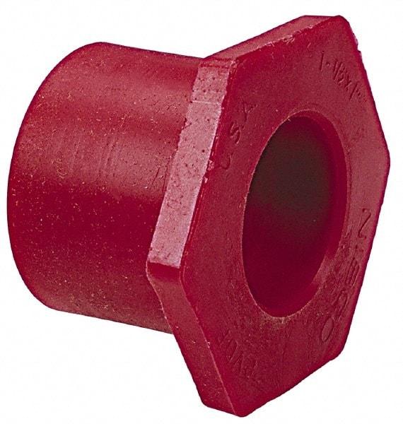NIBCO - 1-1/2 x 1" PVDF Plastic Pipe Flush Socket Reducer Bushing - Schedule 80, SPIG x S End Connections - Exact Industrial Supply