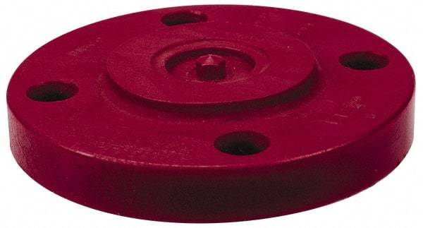 NIBCO - 4" Pipe, 9" OD, PVDF Blind Pipe Flange - Schedule 80, Red - Exact Industrial Supply