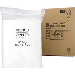 10″ × 13″ 6-MIL Clear Reloc Zippit Zipper Bags, Sold per Case of 500 (10 boxes of 50 per case)