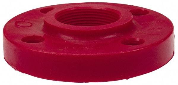 NIBCO - 1/2" Pipe, 3-1/2" OD, PVDF Threaded Pipe Flange - Schedule 80, Red - Exact Industrial Supply