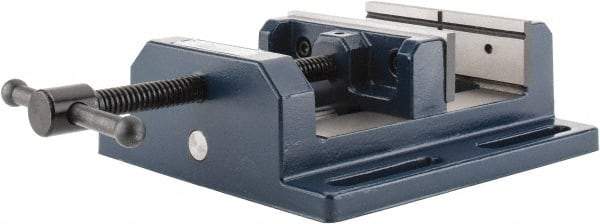 Gibraltar - 6" Jaw Opening Capacity x 2" Throat Depth, Horizontal Drill Press Vise - 6" Wide Jaw, Stationary Base, Standard Speed, 10-15/16" OAL x 3-9/16" Overall Height, Cast Iron - Exact Industrial Supply