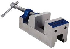 Gibraltar - 2-5/8" Jaw Opening Capacity x 1-1/2" Throat Depth, Horizontal Drill Press Vise - 2-7/16" Wide Jaw, Stationary Base, Standard Speed, 7-1/8" OAL, Cast Iron - Exact Industrial Supply