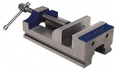 Gibraltar - 3" Jaw Opening Capacity x 1-3/4" Throat Depth, Horizontal Drill Press Vise - 3" Wide Jaw, Stationary Base, Standard Speed, 7-1/2" OAL, Cast Iron - Exact Industrial Supply