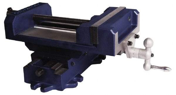 Gibraltar - 8" Jaw Opening Capacity x 2" Throat Depth, Horizontal Drill Press Vise - 8" Wide Jaw, Cross Slide Base, Standard Speed, 8" OAL x 7-1/4" Overall Height, Cast Iron - Exact Industrial Supply