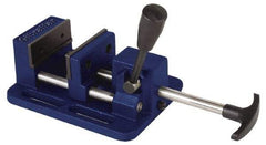 Gibraltar - 3" Jaw Opening Capacity x 1-1/16" Throat Depth, Horizontal Drill Press Vise - 3" Wide Jaw, Stationary Base, Standard Speed, 7-1/4" OAL x 2.975" Overall Height, Cast Iron - Exact Industrial Supply