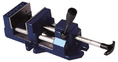 Gibraltar - 8" Jaw Opening Capacity x 1-5/8" Throat Depth, Horizontal Drill Press Vise - 8" Wide Jaw, Stationary Base, Standard Speed, 18-1/2" OAL x 4.71" Overall Height, Cast Iron - Exact Industrial Supply