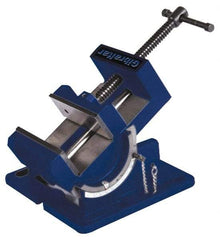 Gibraltar - 3" Jaw Width, 3" Jaw Opening Capacity, Angle Stationary Machine Vise - Manual Operation, 1 Station, 8-5/8" Long x 4-1/8" High x 1-1/8" Deep, 1-1/8" Jaw Height - Exact Industrial Supply