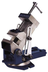 Gibraltar - 4" Jaw Width, 4" Jaw Opening Capacity, Angle Swivel Machine Vise - Manual Operation, 1 Station, 12" Long x 6-1/4" High x 1-1/8" Deep, 1-1/8" Jaw Height - Exact Industrial Supply