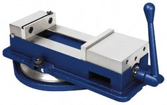 Gibraltar - 6" Jaw Width, 8-3/4" Jaw Opening Capacity, Horizontal Swivel Machine Vise - Manual Operation, 1 Station, 19-1/2" Long x 6-1/4" High x 1-5/8" Deep, 1-5/8" Jaw Height - Exact Industrial Supply