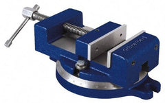 Gibraltar - 4-1/2" Jaw Width, 4" Jaw Opening Capacity, Horizontal Swivel Machine Vise - Manual Operation, 1 Station, 11-1/2" Long x 3-1/2" High x 1-1/4" Deep, 1-1/4" Jaw Height - Exact Industrial Supply