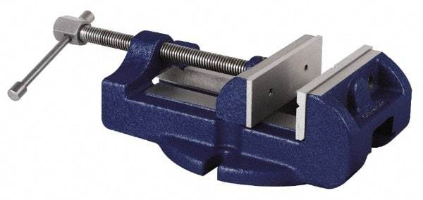 Gibraltar - 4" Jaw Width, 4" Jaw Opening Capacity, Horizontal Stationary Machine Vise - Manual Operation, 1 Station, 11-3/4" Long x 3-3/8" High x 1-3/4" Deep, 1-3/4" Jaw Height - Exact Industrial Supply