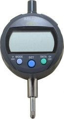 Mitutoyo - 0 to 12.7mm Range, 0.00005" Graduation, Electronic Drop Indicator - Lug-on-center Back, Accurate to 0.0001", English & Metric System, LCD Display - Exact Industrial Supply