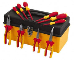 Wiha - 10 Piece Insulated Hand Tool Set - Comes in Tool Box - Exact Industrial Supply