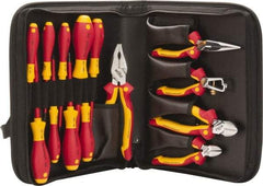 Wiha - 14 Piece Insulated Hand Tool Set - Comes in Zippered Case - Exact Industrial Supply