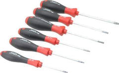 Wiha - 6 Piece Torx Screwdriver Set - Bit Sizes: Torx T8, T10, T15, T20, T25 & T30 - Exact Industrial Supply