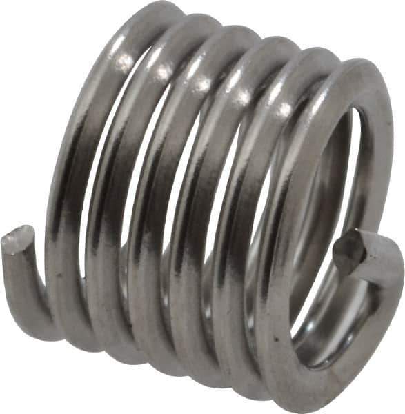 Heli-Coil - M4x0.70 Metric Coarse, 6mm OAL, Free Running Helical Insert - 6-1/8 Free Coils, Tanged, 304 Stainless Steel, Bright Finish, 1-1/2D Insert Length - Exact Industrial Supply