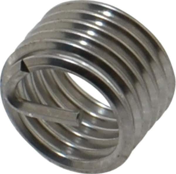 Heli-Coil - M8x1.00 Metric Fine, 8mm OAL, Free Running Helical Insert - 5-7/8 Free Coils, Tanged, 304 Stainless Steel, Bright Finish, 1D Insert Length - Exact Industrial Supply