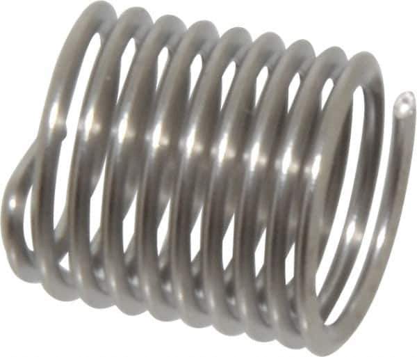 Heli-Coil - M8x1.00 Metric Fine, 12mm OAL, Free Running Helical Insert - 9-3/8 Free Coils, Tanged, 304 Stainless Steel, Bright Finish, 1-1/2D Insert Length - Exact Industrial Supply