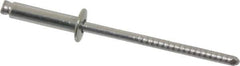 RivetKing - Size 46 Dome Head Stainless Steel Open End Blind Rivet - Stainless Steel Mandrel, 0.313" to 3/8" Grip, 1/4" Head Diam, 0.129" to 0.133" Hole Diam, 0.525" Length Under Head, 1/8" Body Diam - Exact Industrial Supply