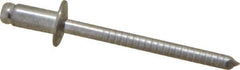 RivetKing - Size 52 Dome Head Stainless Steel Open End Blind Rivet - Stainless Steel Mandrel, 0.02" to 1/8" Grip, 0.312" Head Diam, 0.16" to 0.164" Hole Diam, 0.3" Length Under Head, 5/32" Body Diam - Exact Industrial Supply