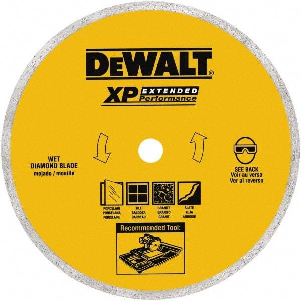 DeWALT - 8" Diam, 5/8" Arbor Hole Diam, Wet & Dry Cut Saw Blade - Diamond-Tipped, Standard Round Arbor - Exact Industrial Supply