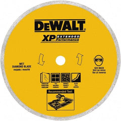 DeWALT - 8" Diam, 5/8" Arbor Hole Diam, Wet & Dry Cut Saw Blade - Diamond-Tipped, Standard Round Arbor - Exact Industrial Supply