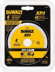 DeWALT - 4" Diam, 5/8 & 7/8" Arbor Hole Diam, Wet & Dry Cut Saw Blade - Diamond-Tipped, Standard Round Arbor - Exact Industrial Supply