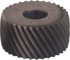 Made in USA - 3/4" Diam, 90° Tooth Angle, 40 TPI, Convex, Form Type Cobalt Left-Hand Diagonal Knurl Wheel - 3/8" Face Width, 1/4" Hole, Circular Pitch, Ferritic Nitrocarburizing Finish, Series KPV - Exact Industrial Supply