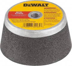 DeWALT - 5" Diam x 2" Thick, 16 Grit Surface Grinding Wheel - Aluminum Oxide/Silicon Carbide Blend, Type 11, Coarse Grade, 7,000 Max RPM, Resinoid Bond, One-Side Recess - Exact Industrial Supply