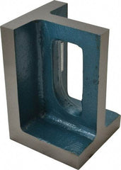 Interstate - 1 Hole, 6" High x 4" Wide x 4" Deep, Right Angle Iron - Semi-Steel, Machined, Parallel to within 0.003" per 6", Square to within 0.004" per 6" - Exact Industrial Supply