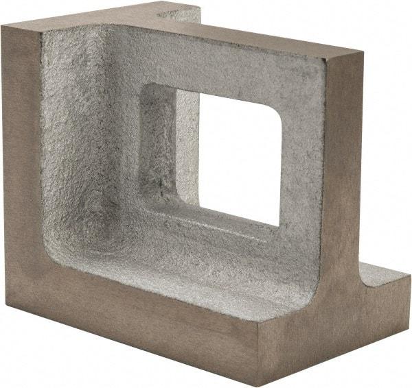 Interstate - 1 Hole, 6" High x 4" Wide x 5" Deep, Right Angle Iron - Semi-Steel, Machined, Parallel to within 0.003" per 6", Square to within 0.004" per 6" - Exact Industrial Supply