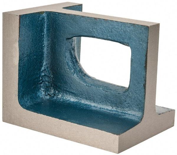 Interstate - 1 Hole, 5" High x 3-3/4" Wide x 4" Deep, Right Angle Iron - Semi-Steel, Precision Ground, Parallel & Square to within 0.0018" per 6" - Exact Industrial Supply