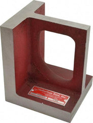 Suburban Tool - 1 Hole, 6" High x 4-1/2" Wide x 5" Deep, Right Angle Iron - Cast Iron, Machined, 7/8" Thick, Parallel & Square to within 0.002" per 6" - Exact Industrial Supply